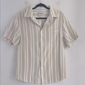 Original Paperbacks Perth textured striped short sleeve button up sz XL